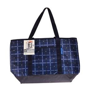 Member’s Mark Insulated Shopper Tote 10 Gallon Sam’s Club Blue Plaid NEW